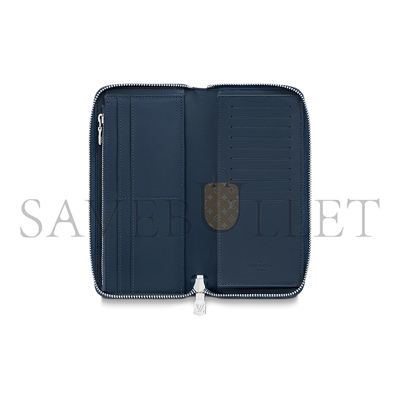 l0*is V*t0n zippy vertical checkerboard zipper in leather and canvas m60503 (20*10*2)